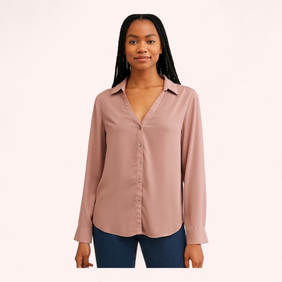 Express Tops - 🚨CLEARANCE🚨 Express Lilac Slim Fit Button Up The Portofino Shirt Size M